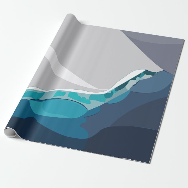 Iceberg Ocean Landscape  Wrapping Paper (Unrolled)
