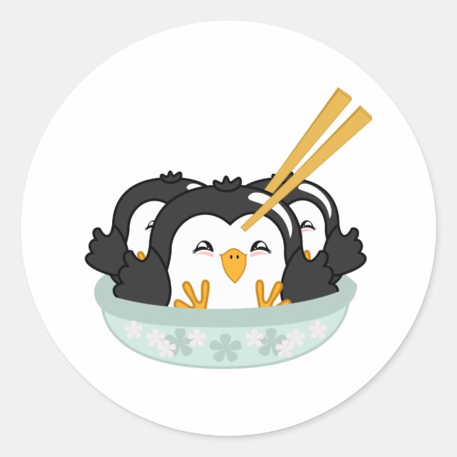 Iceberg Penguin Dumplings Classic Round Sticker (Front)