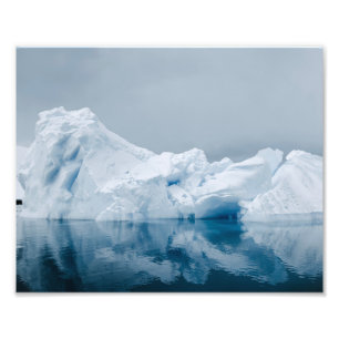 Iceberg with reflection in the Antarctic ocean  Photo Print