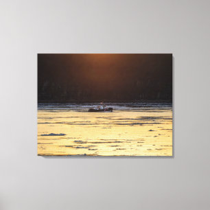 Icebreaker At Sunset Canvas Print