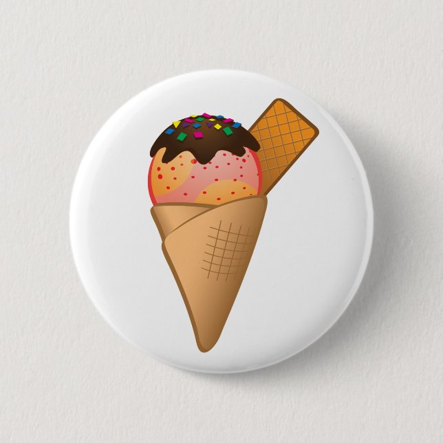 Icecream 6 Cm Round Badge (Front)