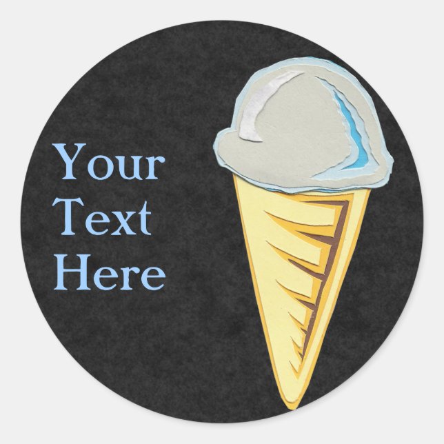 Icecream Cone on Black Stickers (Front)