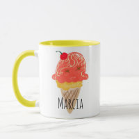 Icecream Curly Hair Kawaii Custom Name