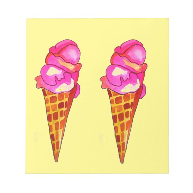 icecream gelato cute food art notepad (Front)