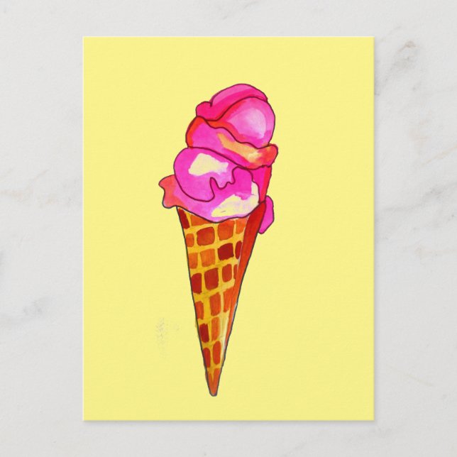 icecream gelato cute food art postcard (Front)