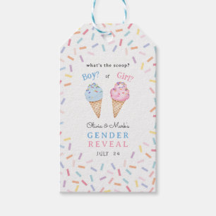 Icecream Gender Reveal Gift Tags