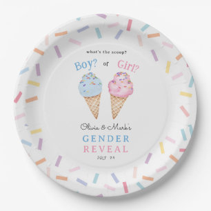 Icecream Gender Reveal Paper Plate