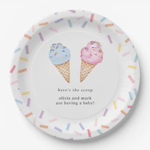 Icecream Gender Reveal Paper Plate