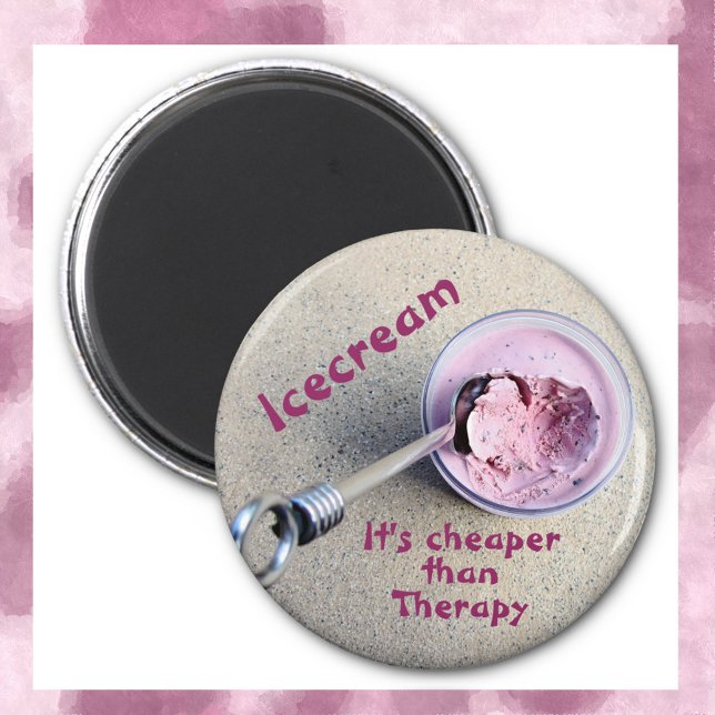 Icecream It's Cheaper than Therapy Funny Magnet (Creator Uploaded)