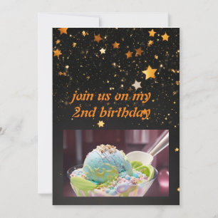  Icecream magic birthday Invitation