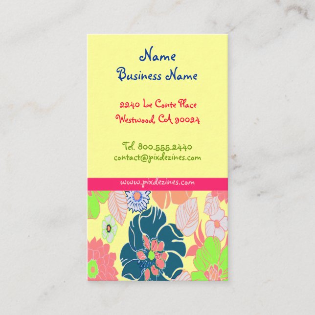 Icecream poppies retro florals profile cards (Front)