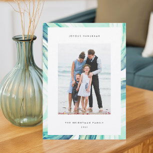 Iced Agate Border   Hanukkah Photo Holiday Card