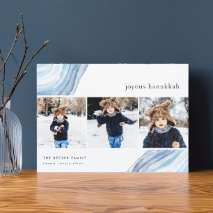 Iced Agate Hanukkah Photo Collage Card