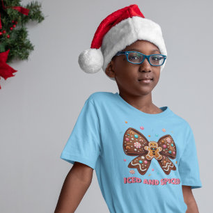 Iced and Spiced Gingerbread Coquette Bow T-Shirt