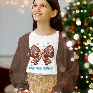 Iced and Spiced Gingerbread Coquette Bow T-Shirt