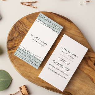 Iced Aqua   Modern Geometric Vertical Business Card