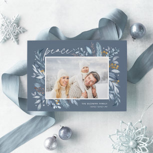 Iced Branches   Elegant Photo Holiday Card