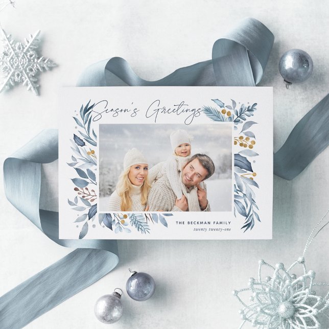 Iced Branches | Elegant Photo Holiday Card (Creator Uploaded)