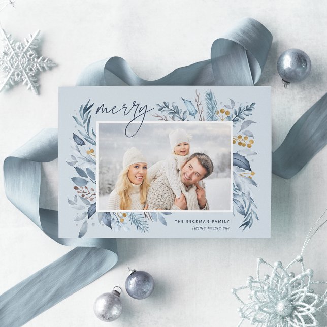 Iced Branches | Elegant Photo Holiday Card (Creator Uploaded)