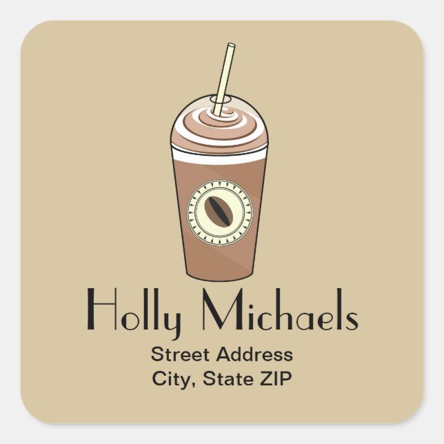 Iced Coffee Address Sticker (Front)