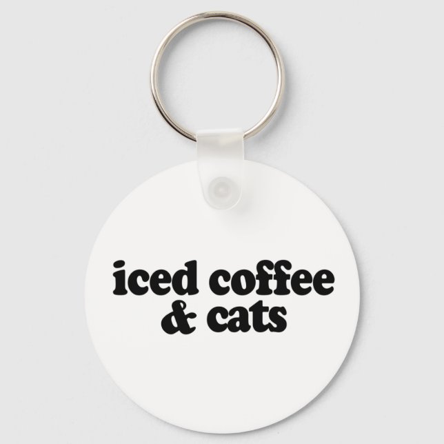 iced coffee and cats    key ring (Front)