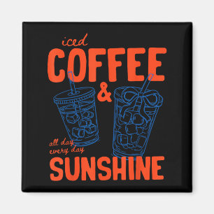 Iced Coffee and Sunshine Cold Brew Summer Vacation Magnet