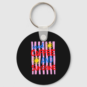 Iced coffee and sunshine cute summer vacation key ring