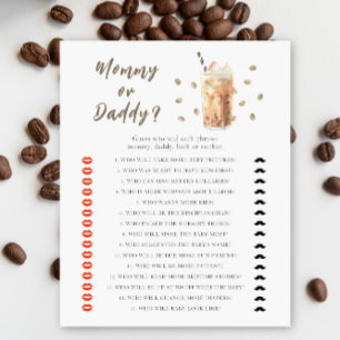 Iced Coffee baby shower - mommy or daddy game