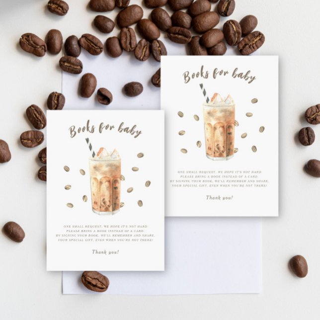 Iced Coffee Brewing Baby shower Books for baby Enclosure Card (Creator Uploaded)