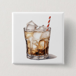 Iced Coffee Cocktail 15 Cm Square Badge