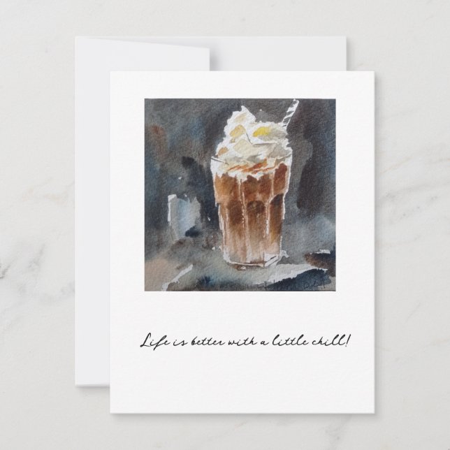iced coffee Frappuccino Holiday Card (Front)