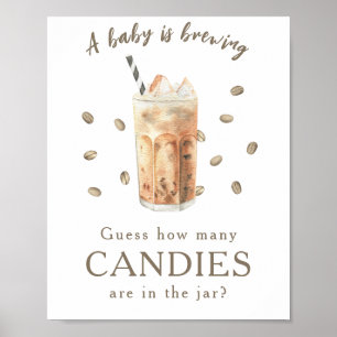 Iced Coffee - How many candies are in the jar Poster