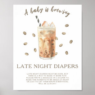 Iced coffee - Late night diapers game Poster