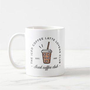 Iced coffee latte lovers club aesthetic funny mug