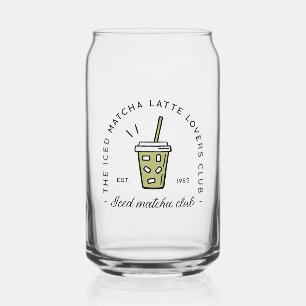 Iced matcha latte lovers club aesthetic can glass