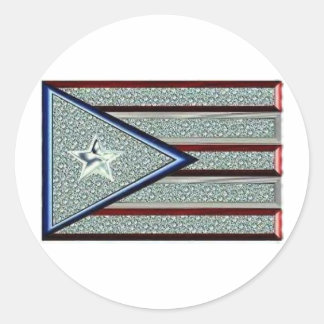 Iced Out Puerto Rican Flag Classic Round Sticker