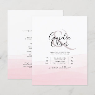 Iced Pink Ombre Wedding Invite