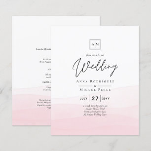 Iced Pink Ombre Wedding Invite