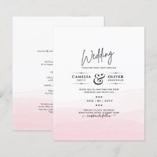 Iced Pink Ombre Wedding Invite