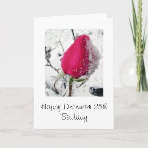 Iced Rose Birthday Christmas Holiday Card