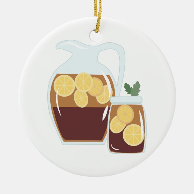 Iced Tea Ceramic Tree Decoration (Front)