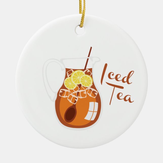 Iced Tea Ceramic Tree Decoration (Front)