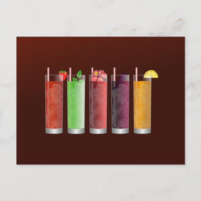 Iced Tea Month with 5 flavours of Iced tea Postcard (Front)