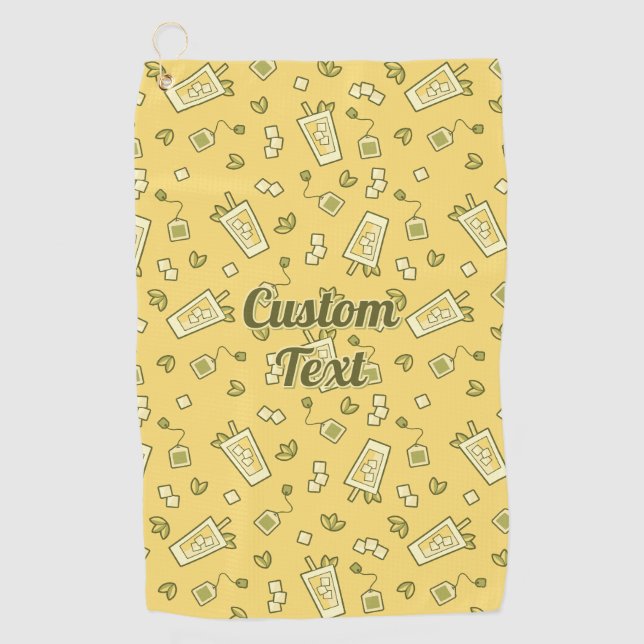 Iced Tea Pattern Golf Towel (Front)