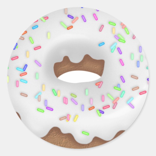 Iced White Sprinkled Bakery Doughnut sticker (Front)