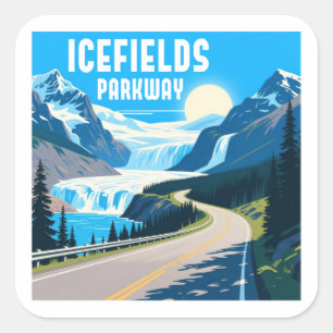 Icefields Parkway Alberta Canada Landscape Square Sticker