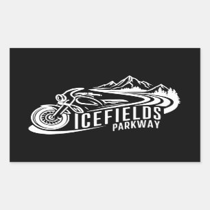 Icefields Parkway Alberta Canada Motorcycle Rectangular Sticker