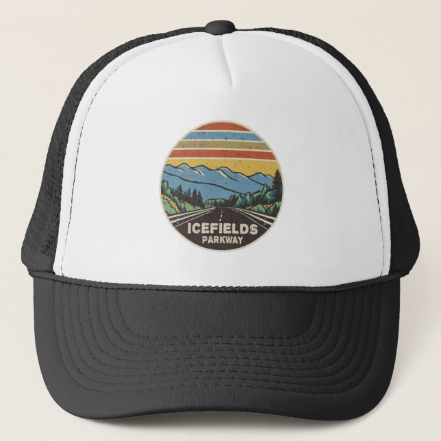 Icefields Parkway Alberta Canada Mountains Trucker Hat (Front)