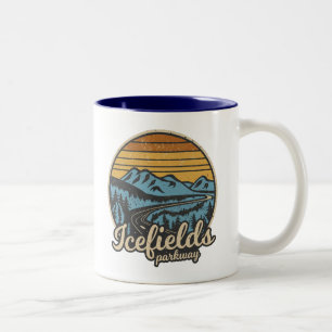 Icefields Parkway Alberta Canada Retro Two-Tone Coffee Mug