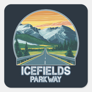Icefields Parkway Alberta Canada Vista Square Sticker